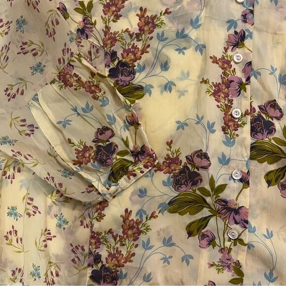 J.Jill Vintage Floral Print Button Down Sheer Long Sleeve Lightweight Plus 2x - Picture 4 of 9